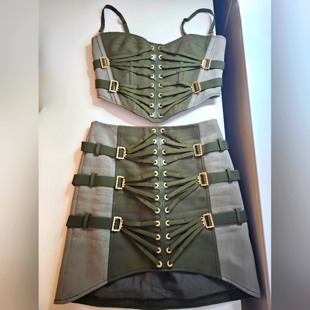 Dion Lee Laced Slider Mini skirt & corset